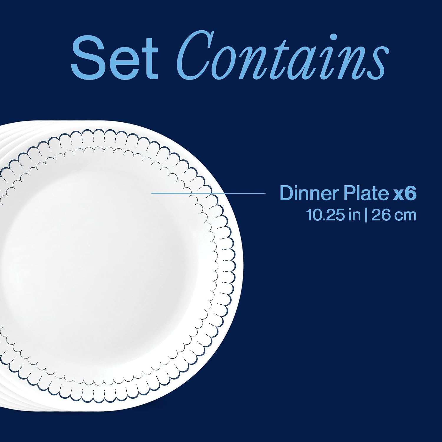image:imageCorelle 6Piece 18oz Round Bowls Vitrelle Triple Layer Glass Perfect for Soup Cereal and Snacks Lightweight Chip and Scratch Resistant Microwave and Dishwasher Safe Botanical StripesCaspian