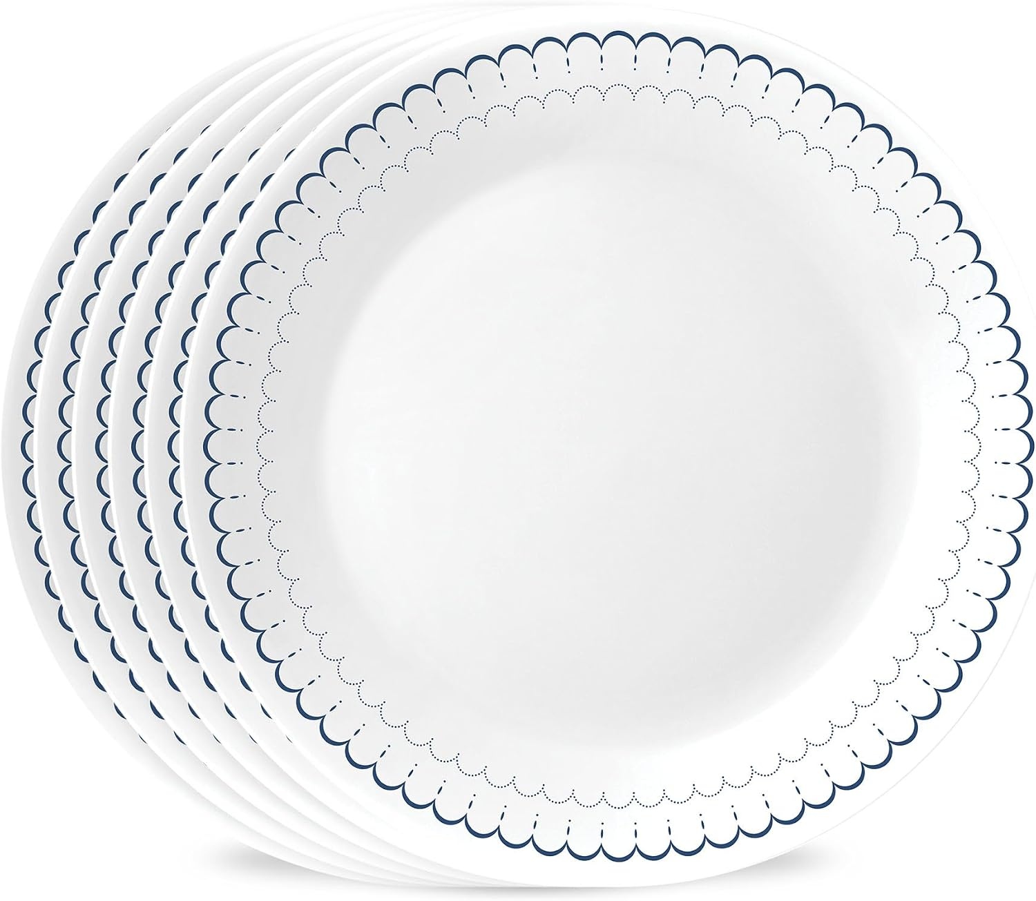 image:imageCorelle 6Piece 18oz Round Bowls Vitrelle Triple Layer Glass Perfect for Soup Cereal and Snacks Lightweight Chip and Scratch Resistant Microwave and Dishwasher Safe Botanical StripesCaspian