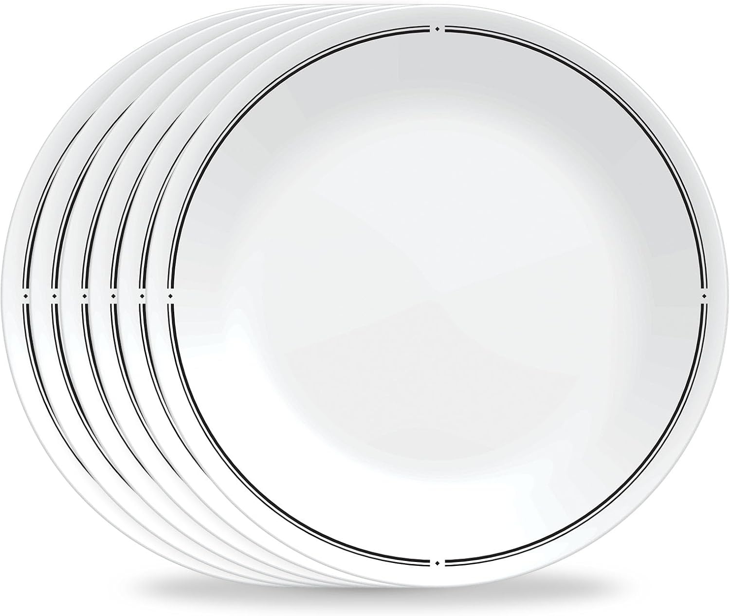 image:imageCorelle 6Piece 18oz Round Bowls Vitrelle Triple Layer Glass Perfect for Soup Cereal and Snacks Lightweight Chip and Scratch Resistant Microwave and Dishwasher Safe Botanical StripesBrasserie
