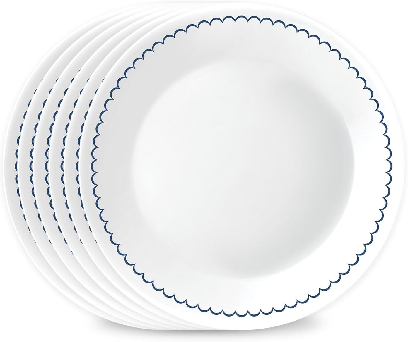 image:imageCorelle 6Piece 18oz Round Bowls Vitrelle Triple Layer Glass Perfect for Soup Cereal and Snacks Lightweight Chip and Scratch Resistant Microwave and Dishwasher Safe Botanical StripesCaspian