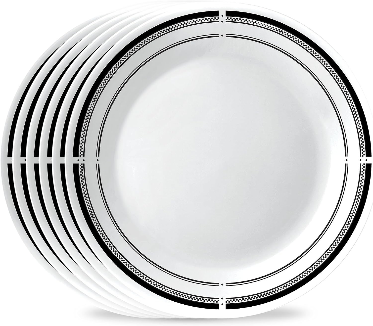 image:imageCorelle 6Piece 18oz Round Bowls Vitrelle Triple Layer Glass Perfect for Soup Cereal and Snacks Lightweight Chip and Scratch Resistant Microwave and Dishwasher Safe Botanical StripesBrasserie