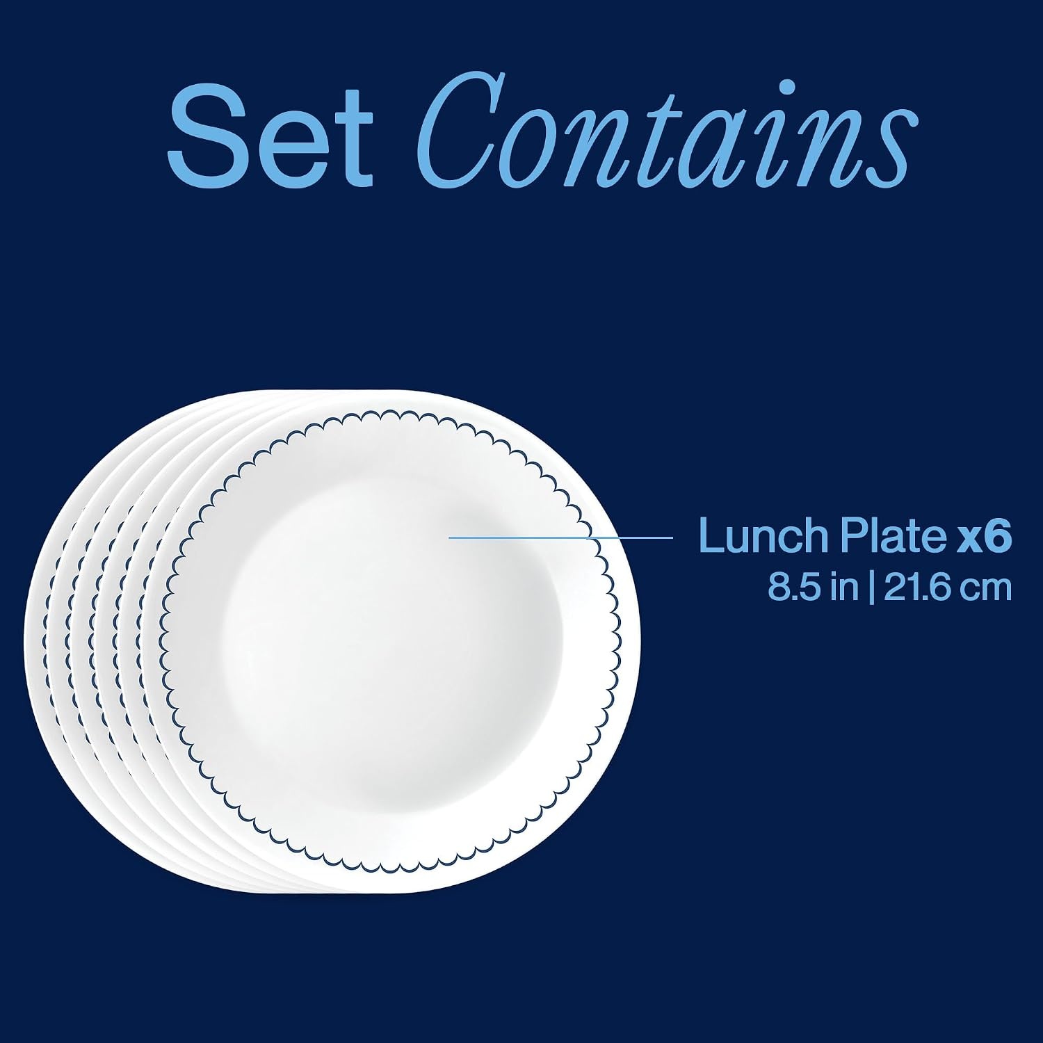 image:imageCorelle 6Piece 18oz Round Bowls Vitrelle Triple Layer Glass Perfect for Soup Cereal and Snacks Lightweight Chip and Scratch Resistant Microwave and Dishwasher Safe Botanical StripesCaspian