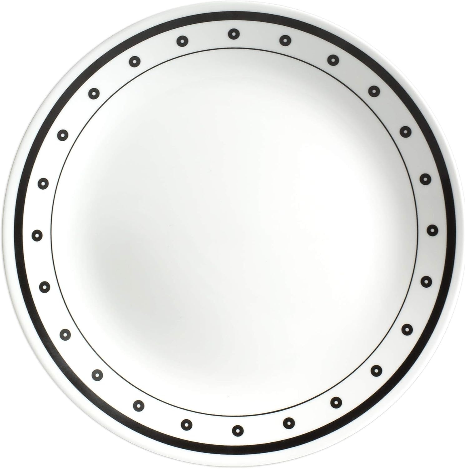 image:imageCorelle Modern Round 1025 Dinner Plates Set of 6 Lightweight ChipResistant Dishwasher Microwave amp Oven Safe Made in USABlackWhite