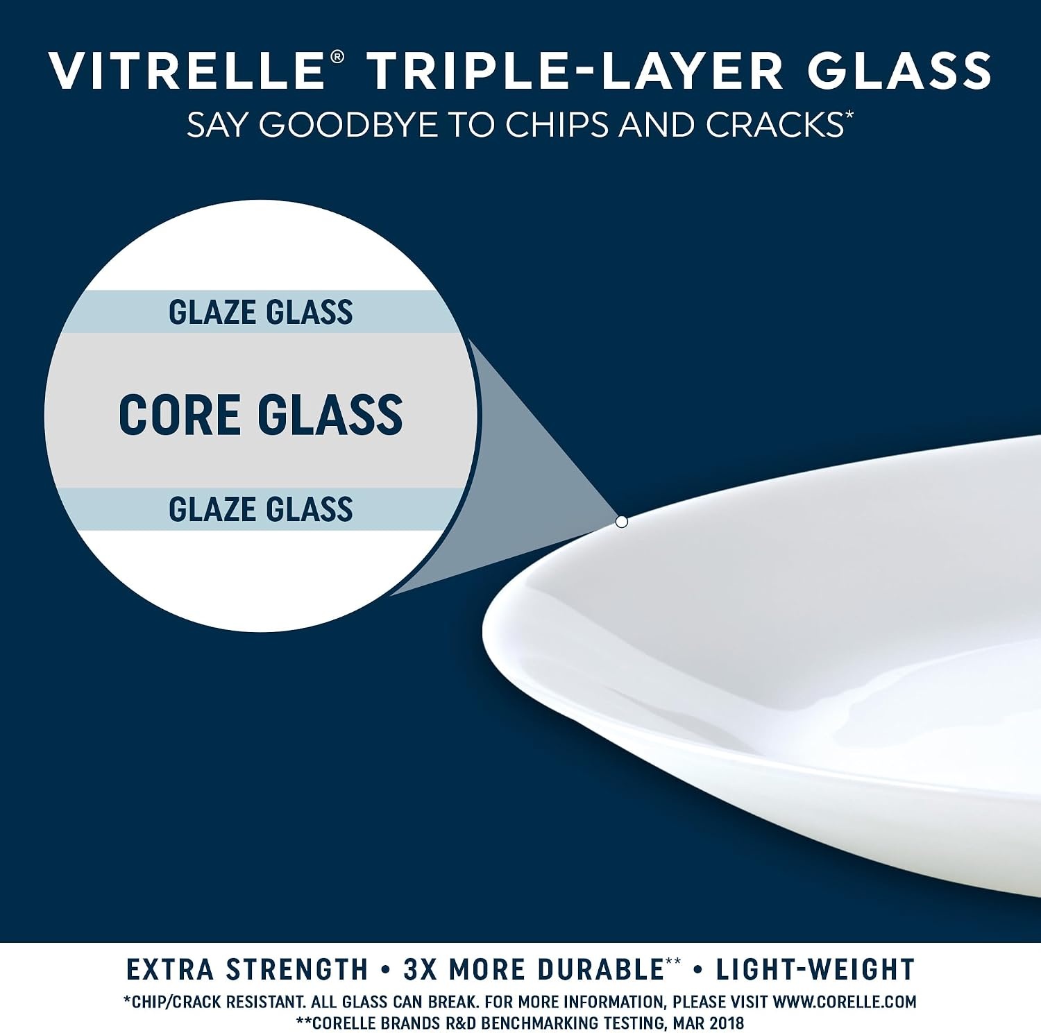 image:imageCorelle Vitrelle 18Piece Christmas Service for 6 Dinnerware Set Triple Layer Glass and Chip Resistant Lightweight Round Holiday Plates and Bowls Set Winter BerriesWinter Berries