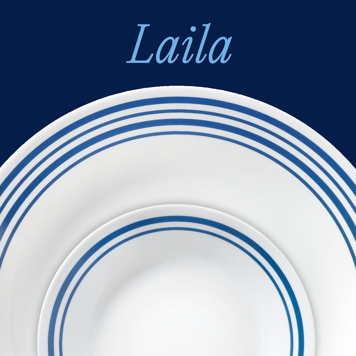 image:imageCorelle Vitrelle 18Piece Service for 6 Dinnerware Set Triple Layer Glass and Chip Resistant Lightweight Round Plates and Bowls Set Winter Frost WhiteLaila