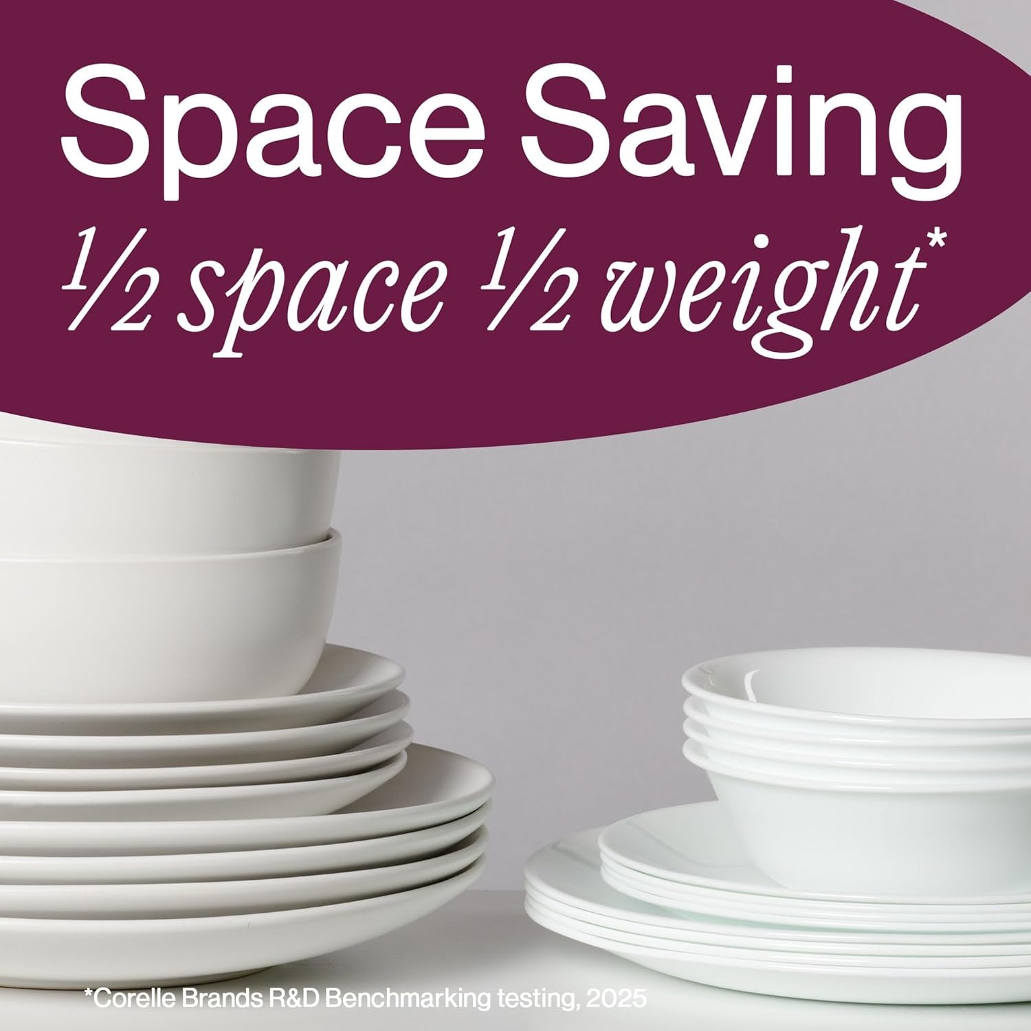 image:imageCorelle Vitrelle 18Piece Service for 6 Dinnerware Set Triple Layer Glass and Chip Resistant Lightweight Round Plates and Bowls Set Winter Frost WhiteLeo