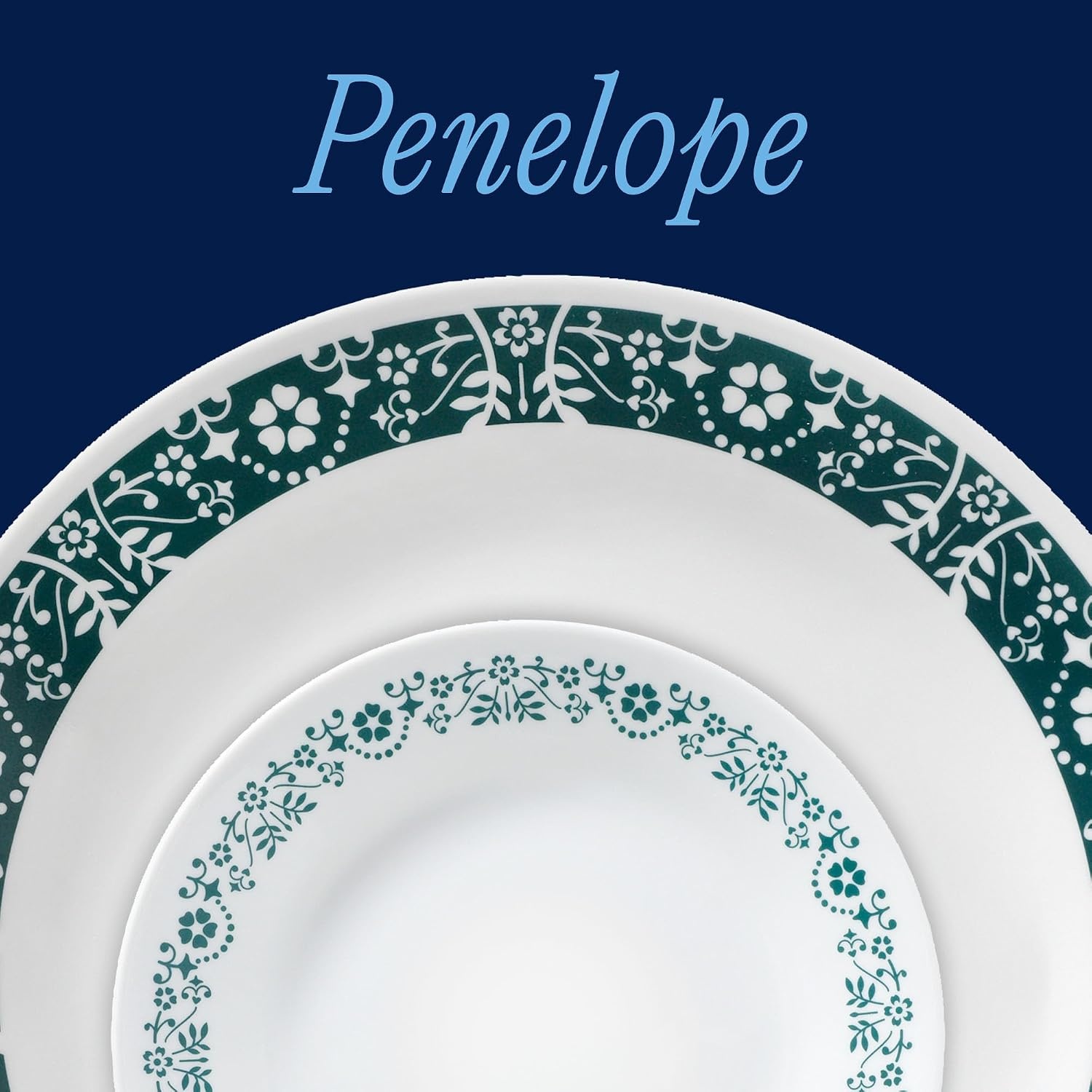 image:imageCorelle Vitrelle 18Piece Service for 6 Dinnerware Set Triple Layer Glass and Chip Resistant Lightweight Round Plates and Bowls Set Winter Frost WhitePenelope