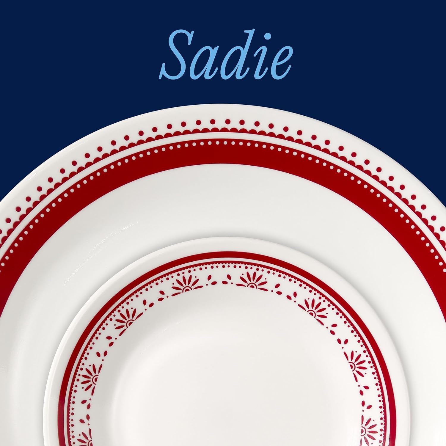 image:imageCorelle Vitrelle 18Piece Service for 6 Dinnerware Set Triple Layer Glass and Chip Resistant Lightweight Round Plates and Bowls Set Winter Frost WhiteSadie