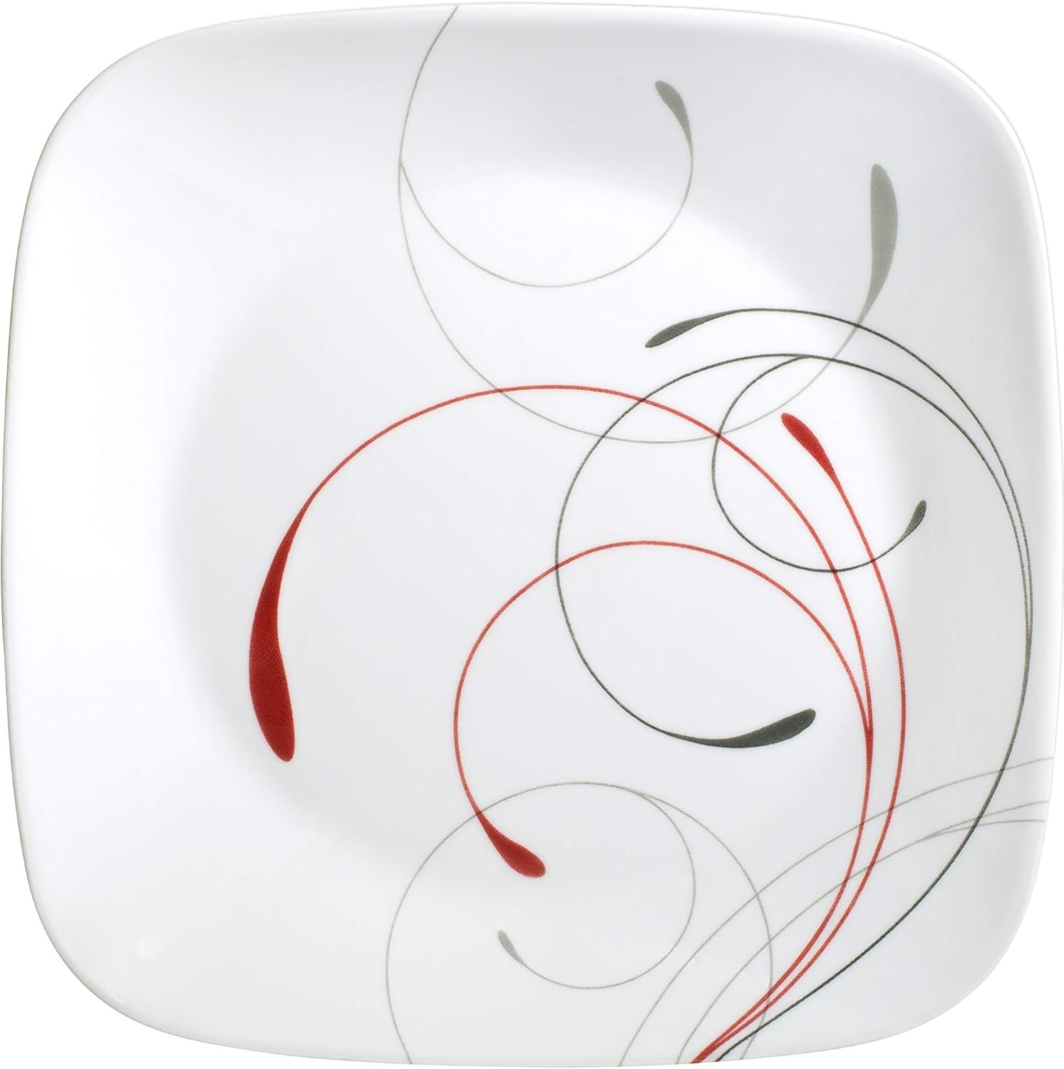 image:imageCorelle Vitrelle 18Piece Service for 6 Square Dinnerware Set Triple Layer Glass and Chip Resistant Lightweight Square Plates and Bowls Set Pure WhiteSplendor