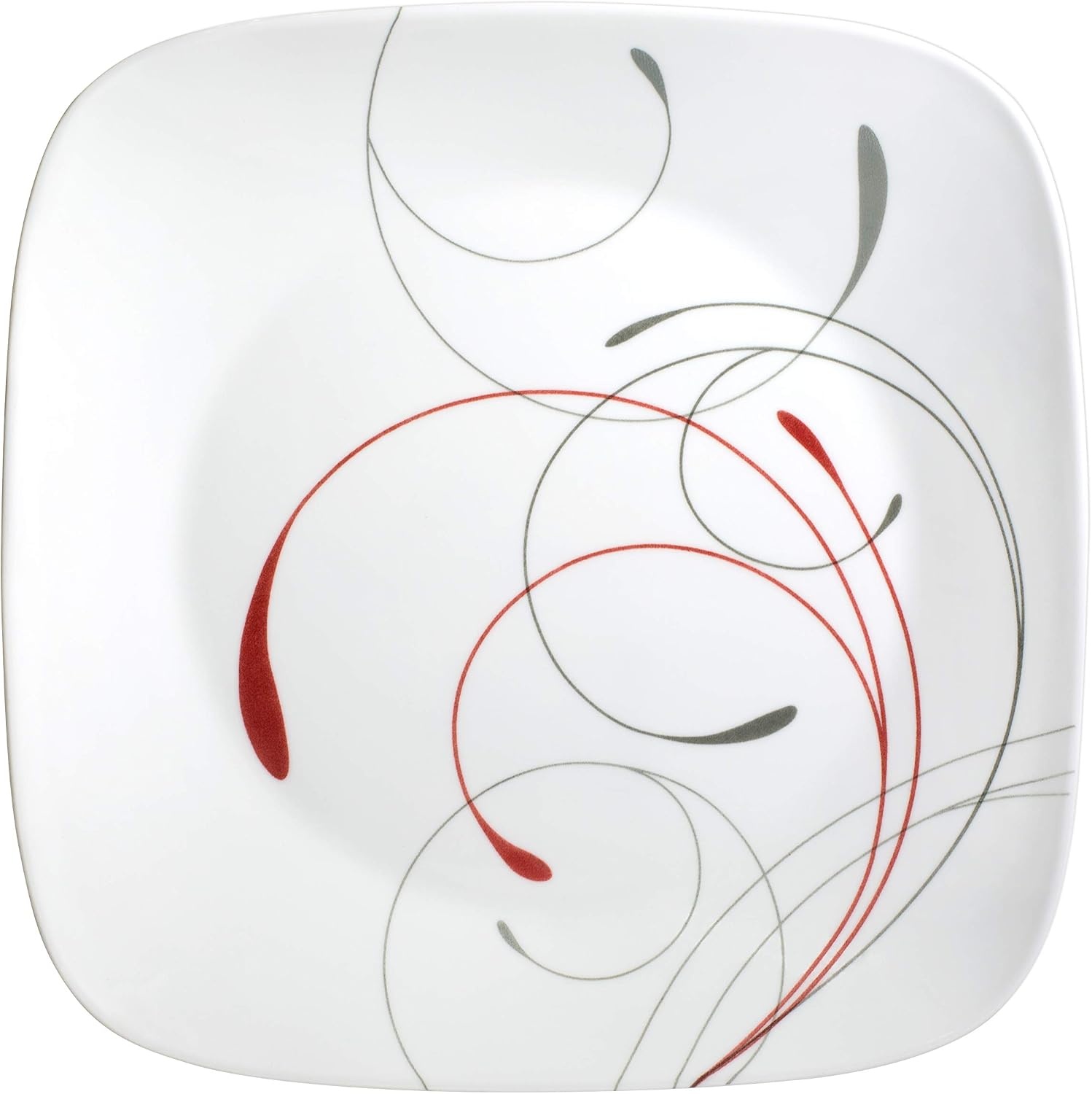 image:imageCorelle Vitrelle 18Piece Service for 6 Square Dinnerware Set Triple Layer Glass and Chip Resistant Lightweight Square Plates and Bowls Set Pure WhiteSplendor