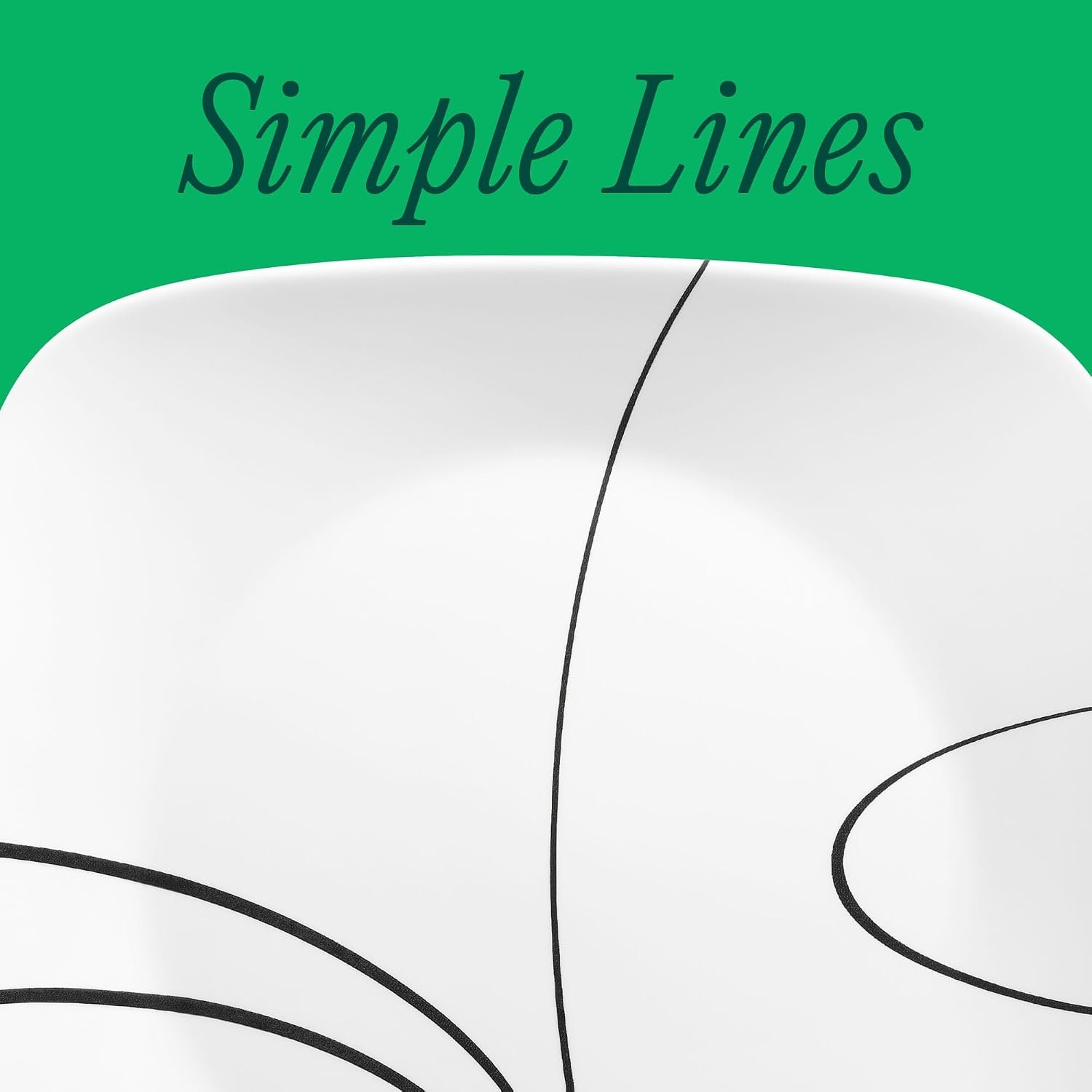 image:imageCorelle Vitrelle 6Piece 22Oz 625 Wide Cereal Soup Bowls Triple Layer Glass and Chip Resistant Lightweight Square Dinnerware Bowl Set SplendorSimple Lines