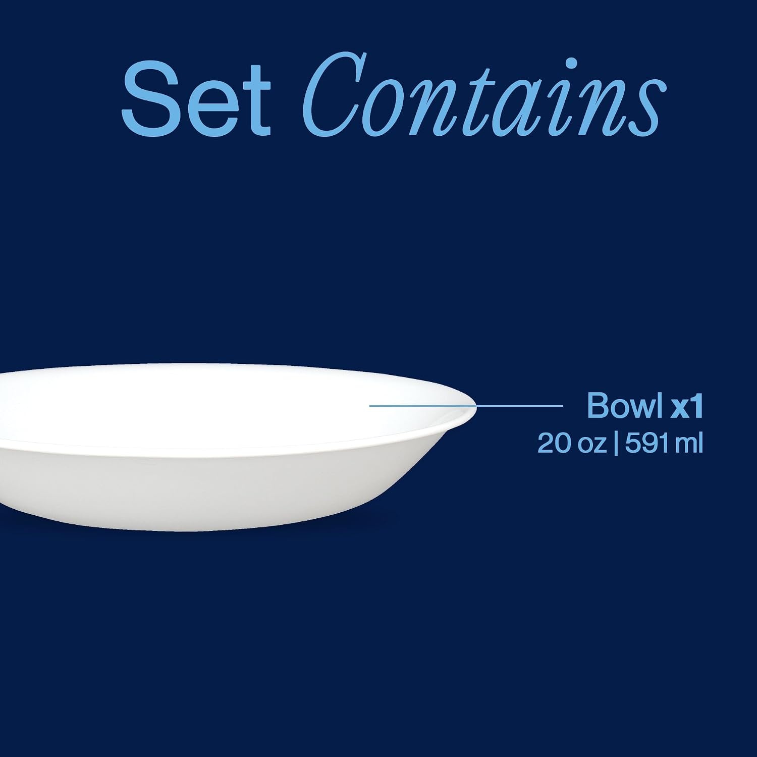 image:imageCorelle Vitrelle 6Piece SoupCereal Bowl Set Triple Layer Glass and Chip Resistant 18Oz Lightweight Round Bowls Winter Frost White6PC 20oz Bowls