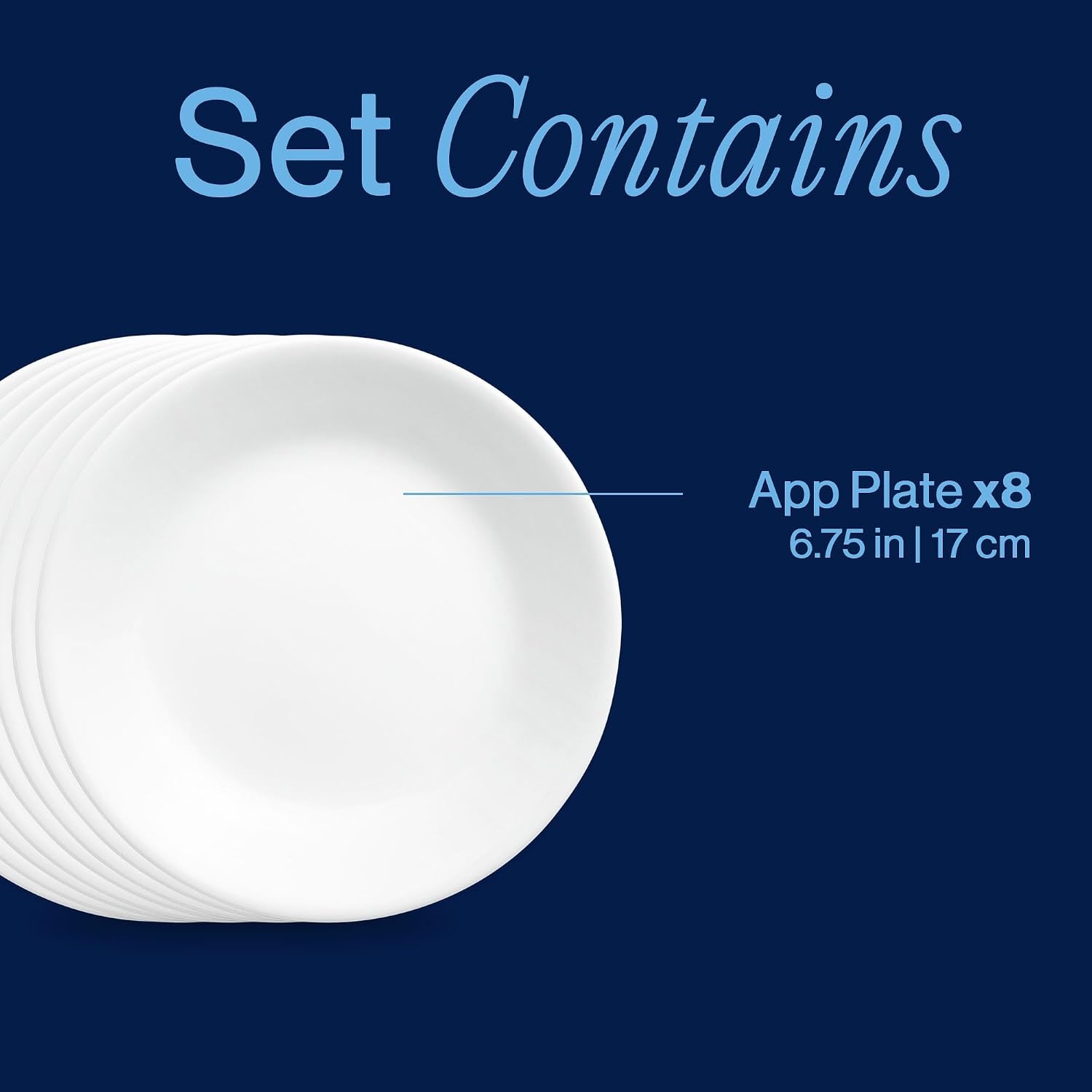 image:imageCorelle Vitrelle 6Piece SoupCereal Bowl Set Triple Layer Glass and Chip Resistant 18Oz Lightweight Round Bowls Winter Frost White8PC 675 Appetizer Plate