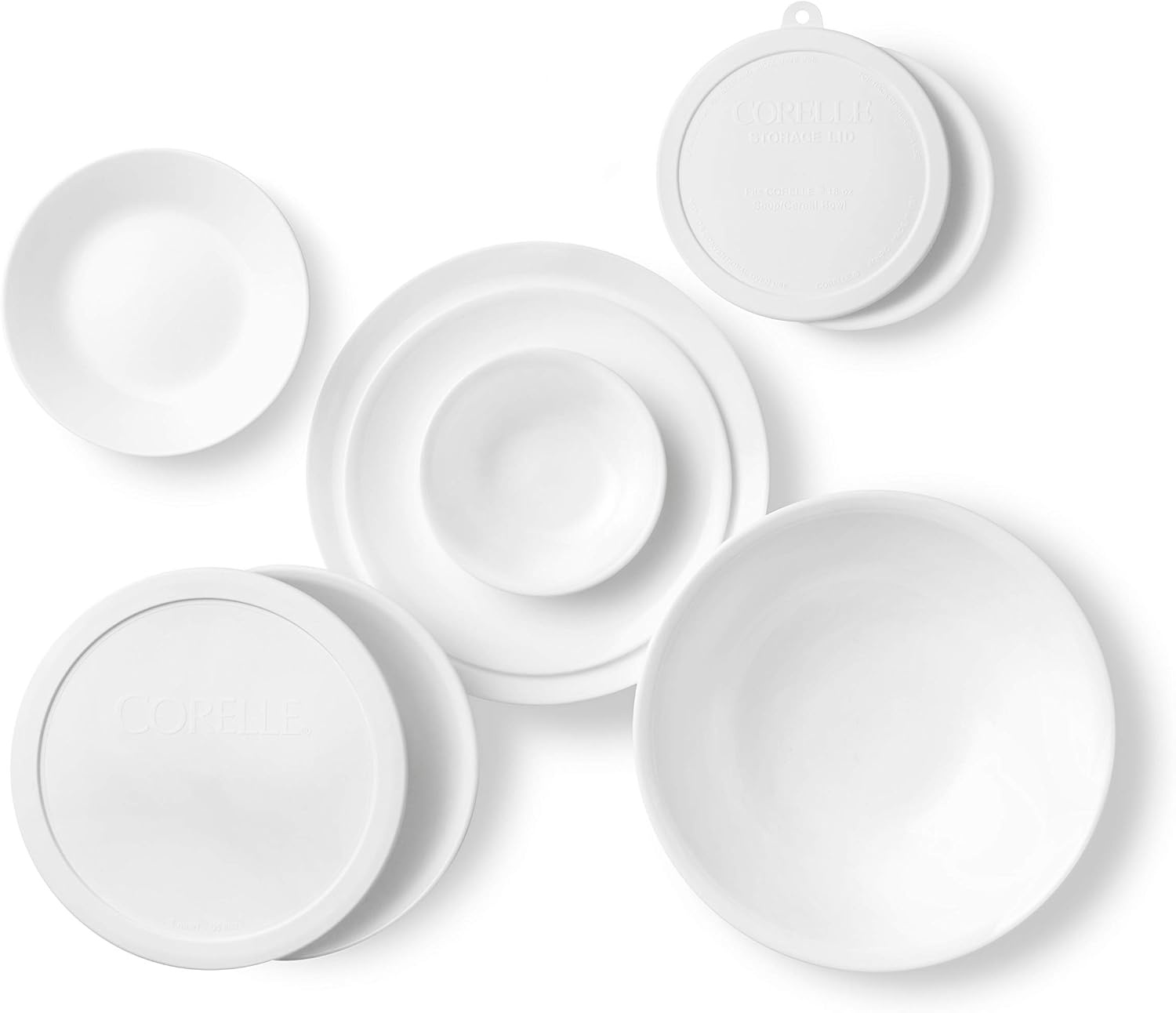 image:imageCorelle Vitrelle 78Piece Service for 12 Dinnerware Set Triple Layer Glass and Chip Resistant Lightweight Round Plates and Bowls Set Winter Frost WhiteWinter Frost White