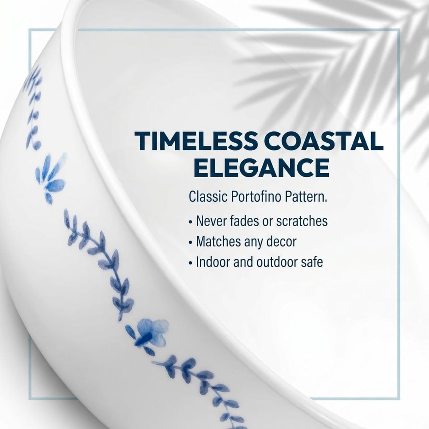 image:imageCorelle Vitrelle Salad Plates Set Triple Layer Glass and Chip Resistant 9Inch Lightweight Round Plates Portofino Caspian 6Piece16oz Bowls