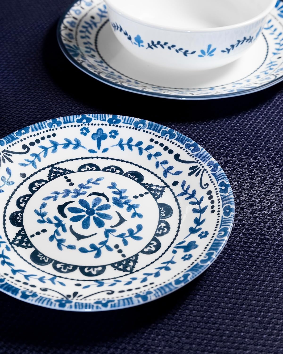 image:imageCorelle Vitrelle Salad Plates Set Triple Layer Glass and Chip Resistant 9Inch Lightweight Round Plates Portofino Caspian 6Piece675 Appetizer Plates