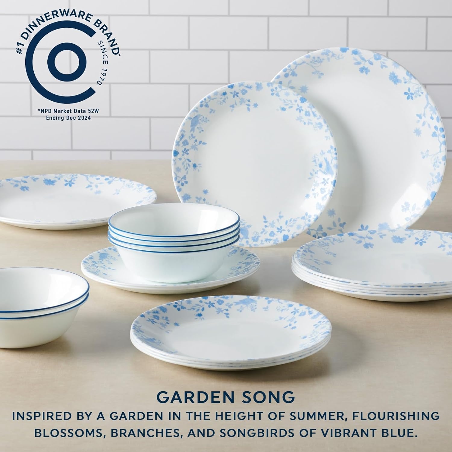 image:imageGarden Song 12Piece Dinnerware Set Service for 4 by Corelle