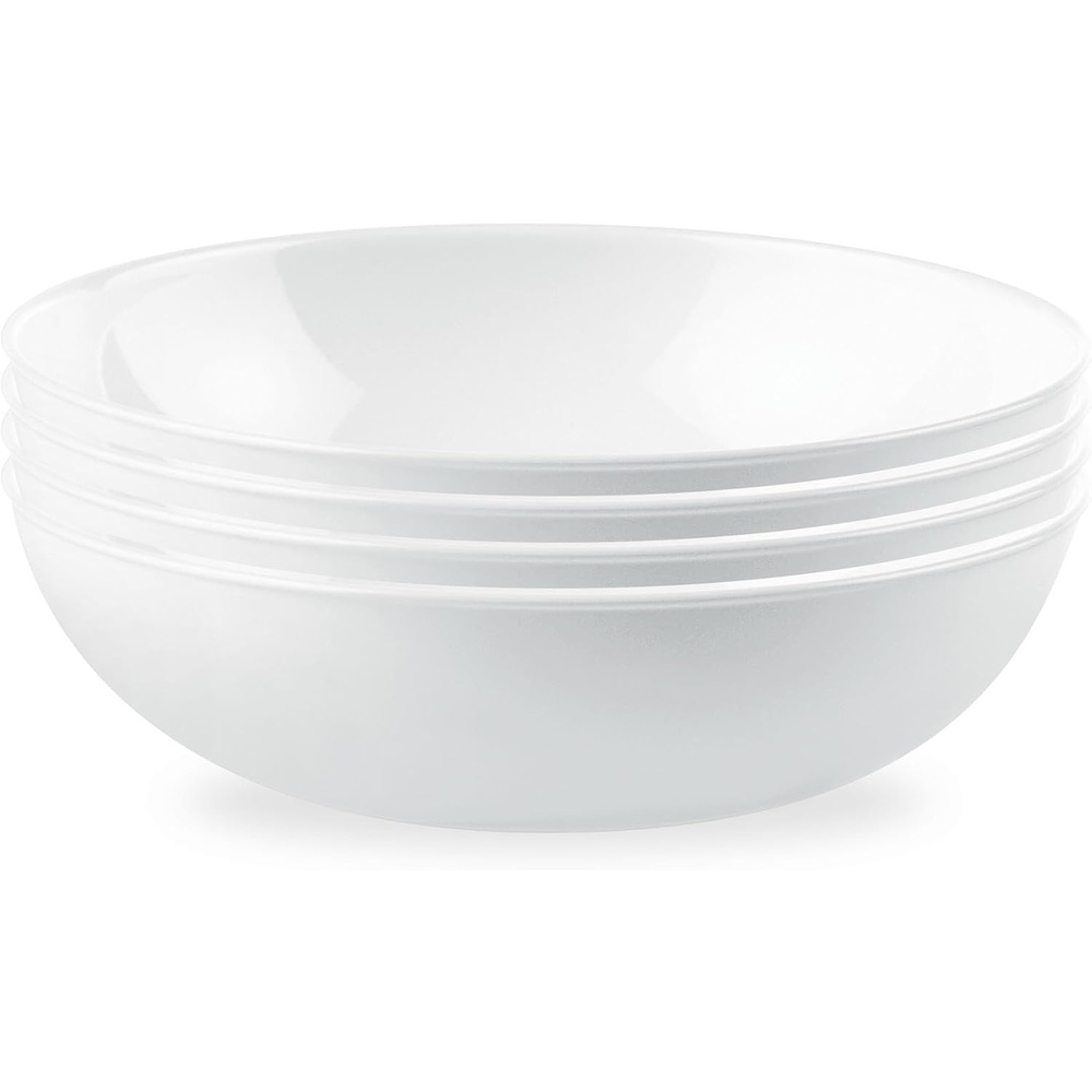 image:imageCorelle 4Pc Versa Bowls for Pasta Salad and More Service for 4 Durable and EcoFriendly 30Oz Compact Stack Bowl Set Microwave and Dishwasher Safe White4PC 46oz Bowls