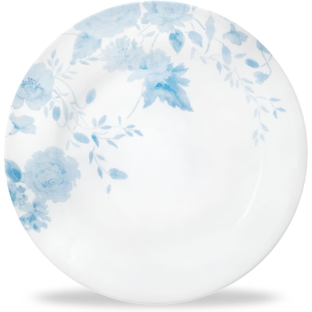 image:imageCorelle Blue Bouquet 85 Lunch Plates Set of 6 Blue Floral Vitrelle Glass Salad amp Lunch Plates Lightweight ChipResistant Dishwasher Microwave amp Oven Safe Made in USA