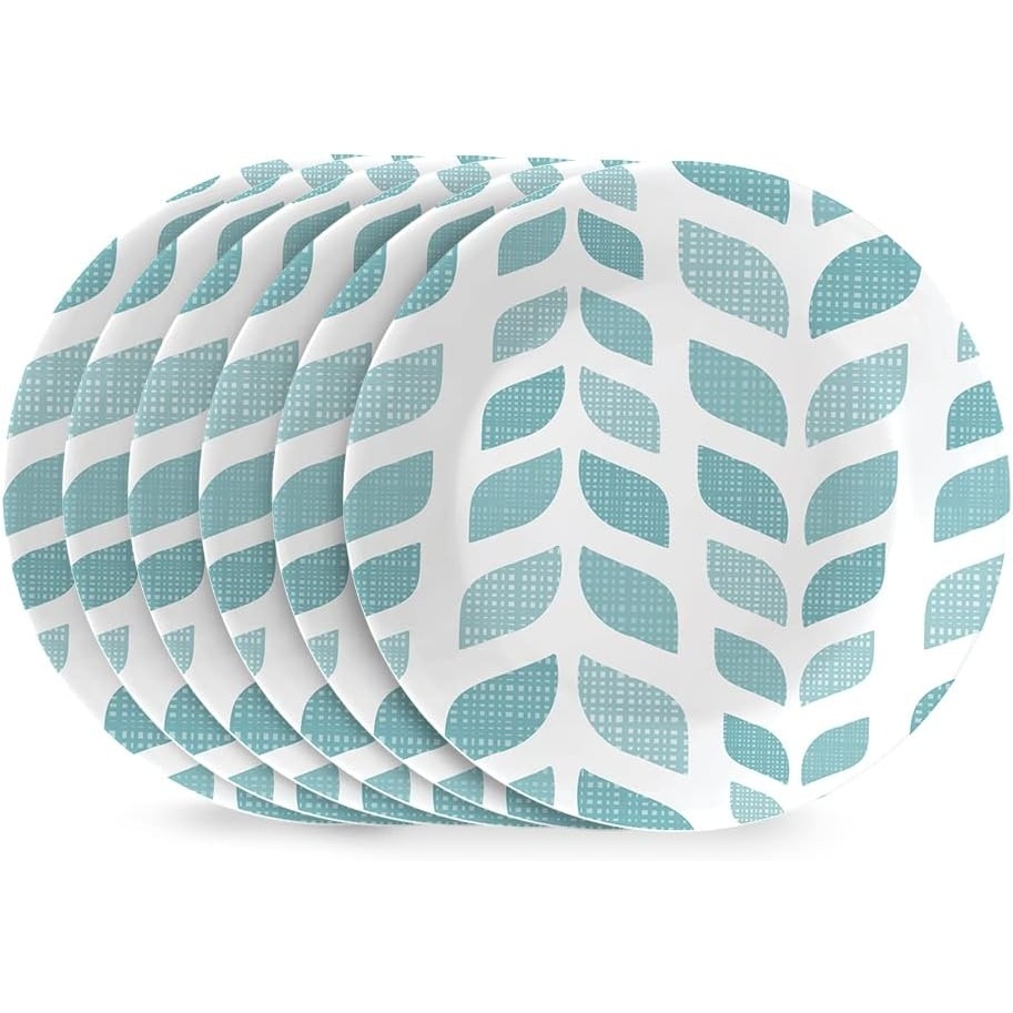 image:imageCorelle Global Collection Vitrelle 6Piece Dinner Lunch Set Triple Layer Recycled Glass Lightweight EcoFriendly Round 812Inch Plates Set Northern Pines6Piece Appetizer Plates 675