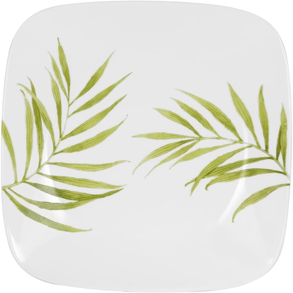 image:imageCorelle Modern Round 1025 Dinner Plates Set of 6 Lightweight ChipResistant Dishwasher Microwave amp Oven Safe Made in USABamboo Leaf