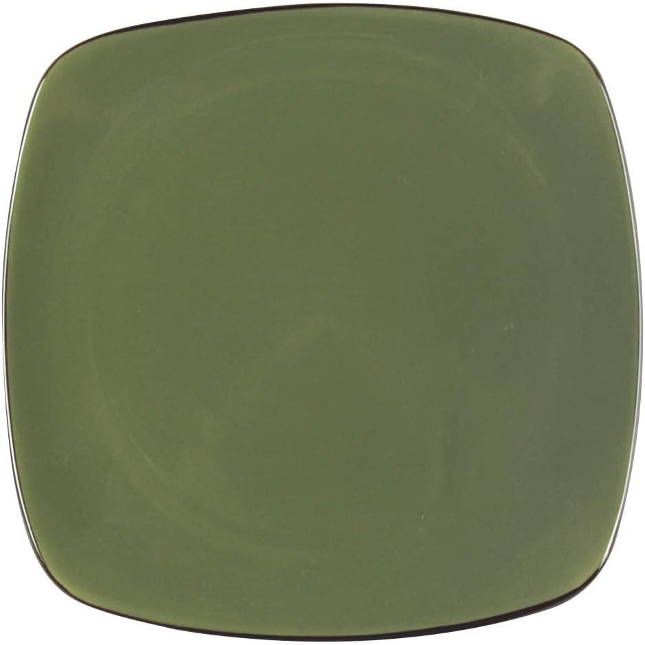 image:imageCorelle Modern Round 1025 Dinner Plates Set of 6 Lightweight ChipResistant Dishwasher Microwave amp Oven Safe Made in USABay Leaf Green Square