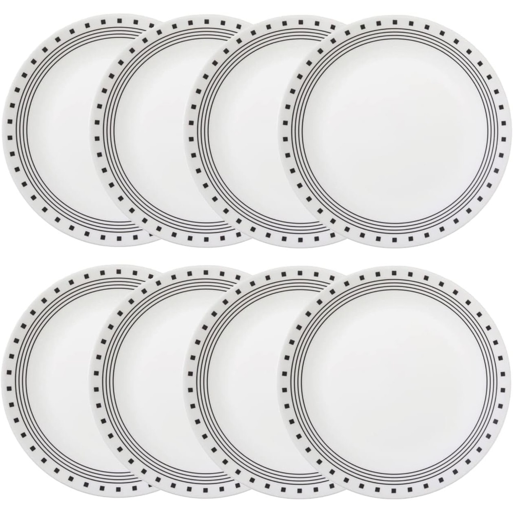 image:imageCorelle Modern Round 1025 Dinner Plates Set of 6 Lightweight ChipResistant Dishwasher Microwave amp Oven Safe Made in USABlack