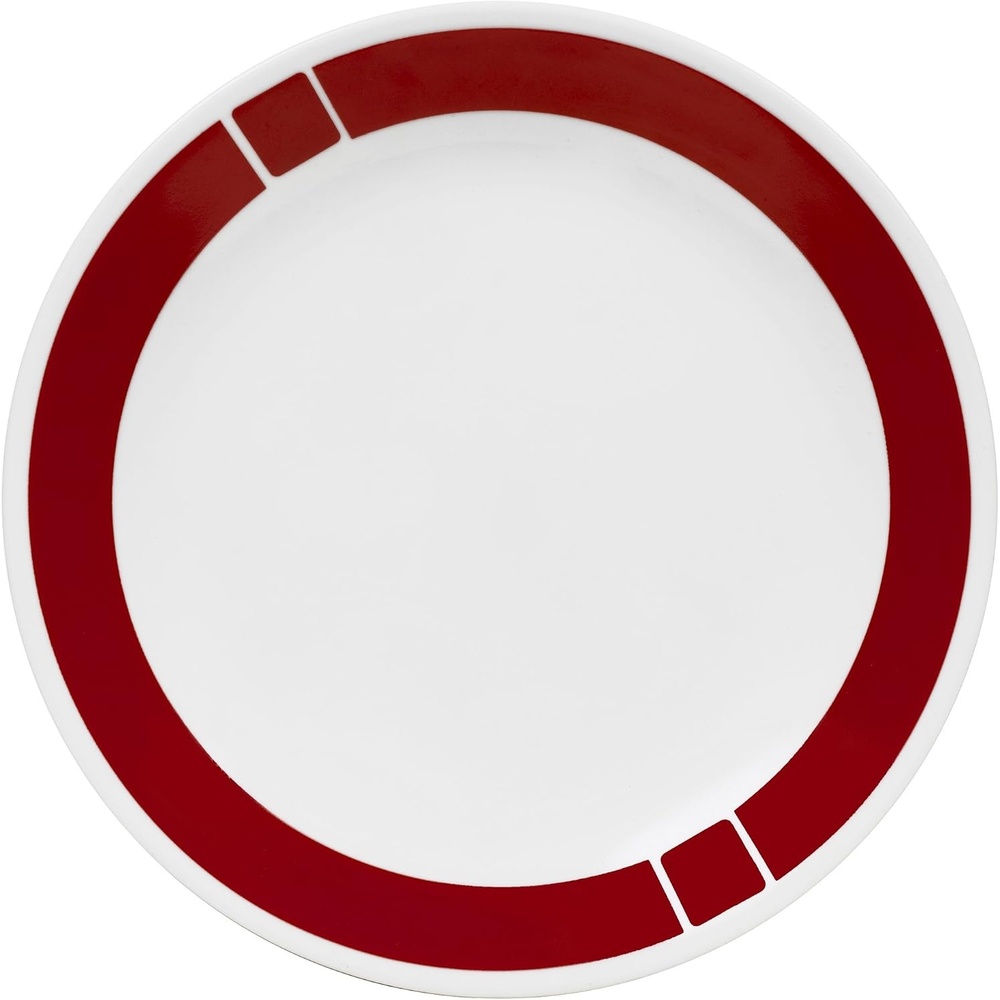 image:imageCorelle Modern Round 1025 Dinner Plates Set of 6 Lightweight ChipResistant Dishwasher Microwave amp Oven Safe Made in USAUrban Red