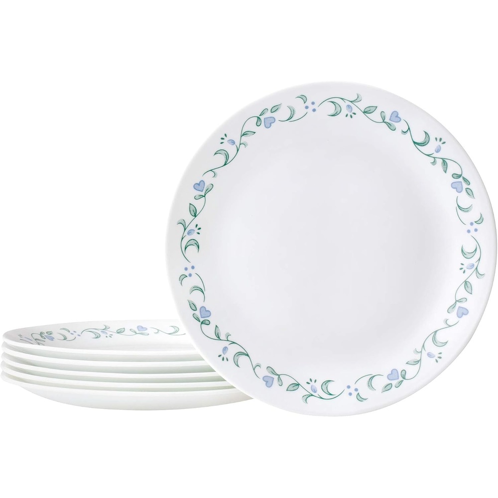 image:imageCorelle Rolling Waves 85 Lunch Plates Set of 6 Coastal Blue Vitrelle Glass Salad amp Lunch Plates Lightweight ChipResistant Dishwasher Microwave amp Oven Safe Made in USACountry Cottage