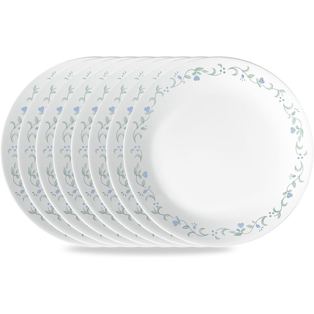 image:imageCorelle Vitrelle 675 Salad Appetizer Plate Set Triple Layer Glass and Chip Resistant Lightweight Round Plates 6Piece Country Cottage675 App Plates
