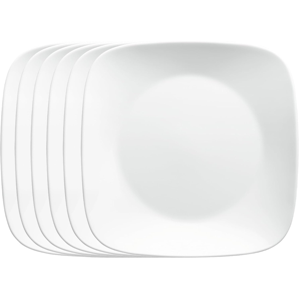 image:imageCorelle Vitrelle 6Piece 22Oz 625 Wide Cereal Soup Bowls Triple Layer Glass and Chip Resistant Lightweight Square Dinnerware Bowl Set SplendorWhite