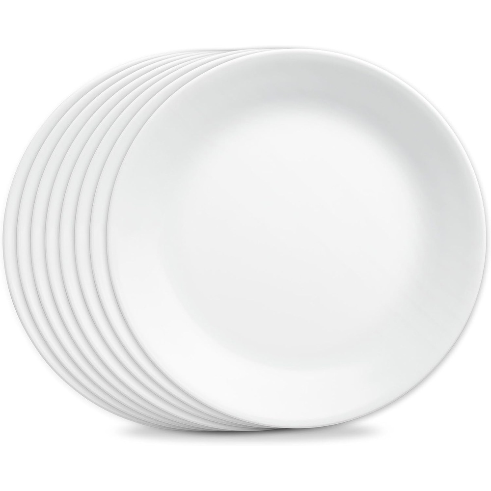 image:imageCorelle Vitrelle 6Piece SoupCereal Bowl Set Triple Layer Glass and Chip Resistant 18Oz Lightweight Round Bowls Winter Frost White1025 Dinner Plates