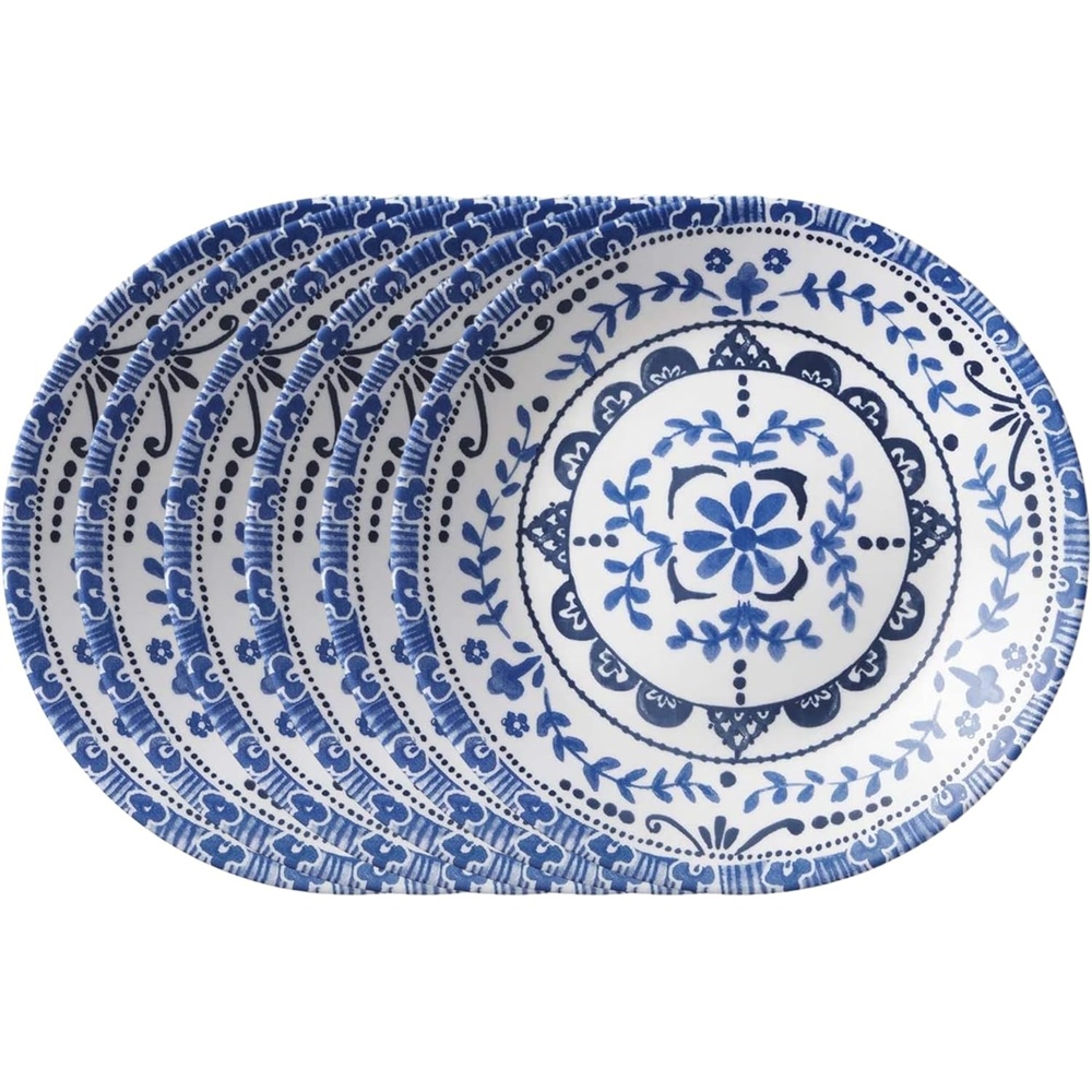 image:imageCorelle Vitrelle Salad Plates Set Triple Layer Glass and Chip Resistant 9Inch Lightweight Round Plates Portofino Caspian 6Piece675 Appetizer Plates