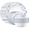 image:imageCorelle Vitrelle 18Piece Service for 6 Dinnerware Set Triple Layer Glass and Chip Resistant Lightweight Round Plates and Bowls Set PortofinoDarlington