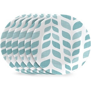 Corelle Global Collection Vitrelle 6-Piece Dinner Lunch Set, Triple Layer Recycled Glass, Lightweight Eco-Friendly Round 8-1/2-Inch Plates Set, Northern Pines(6-Piece Appetizer Plates (6.75″))