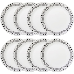 Corelle Modern Round 10.25″ Dinner Plates, Set of 6 | Lightweight, Chip-Resistant | Dishwasher, Microwave & Oven Safe | Made in USA(Black)