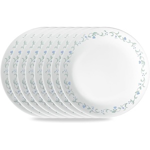 Corelle Vitrelle 6.75″ Salad Appetizer Plate Set, Triple Layer Glass and Chip Resistant, Lightweight Round Plates, 6-Piece Country Cottage(6.75″ App Plates)