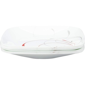 Corelle Vitrelle 6-Piece (22-Oz) 6.25″ Wide Cereal Soup Bowls, Triple Layer Glass and Chip Resistant, Lightweight Square Dinnerware Bowl Set, Splendor(Splendor)