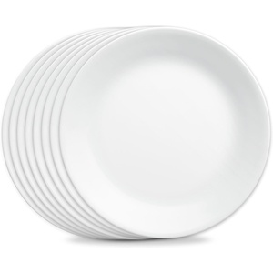 Corelle Vitrelle 6-Piece Soup/Cereal Bowl Set Triple Layer Glass and Chip Resistant, 18-Oz Lightweight Round Bowls, Winter Frost White(10.25″ Dinner Plates)